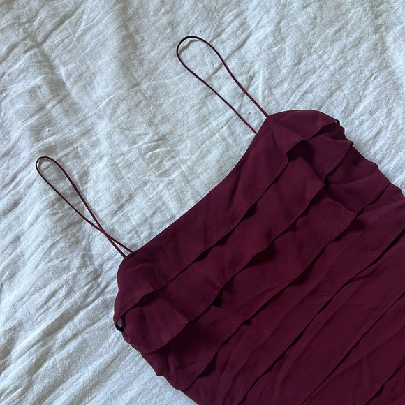 Tadashi Dresses & Skirts - Silk purple dress with ruffles